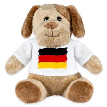 Allemagne couleurs noir rouge or - Chien en peluche Helge MiniFeet® - blanc - Devant