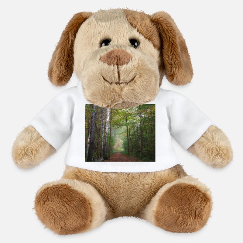 Foto eines Herbstwaldes - MiniFeet® Hund Helge - Weiß