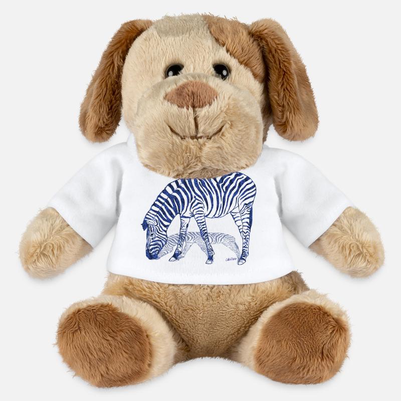 Zebra mit Zebraschatten - MiniFeet® Hund Helge - Weiß