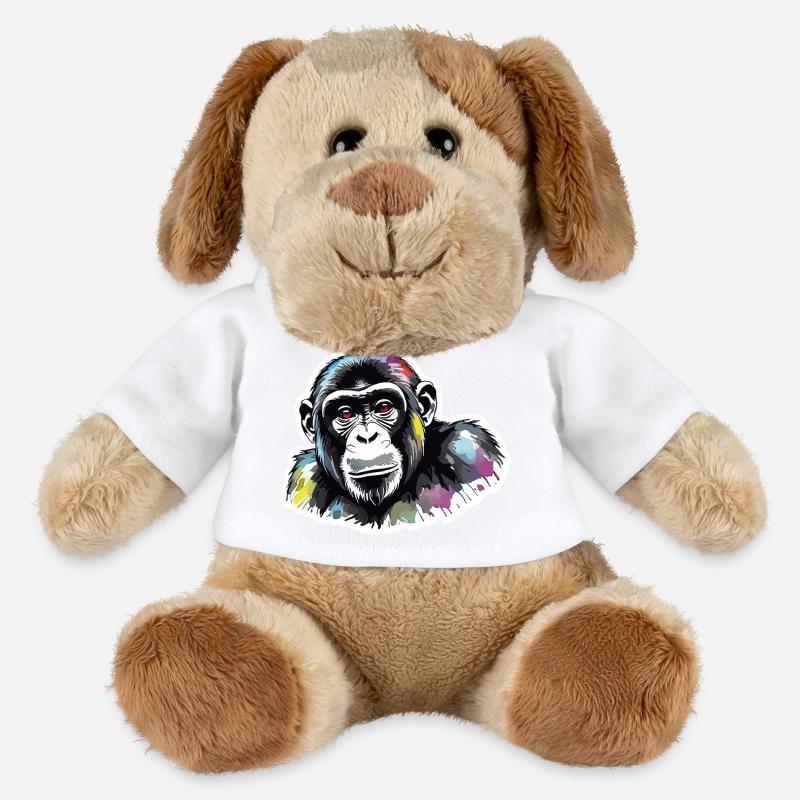 Affe Wasserfarben - MiniFeet® Hund Helge - Weiß