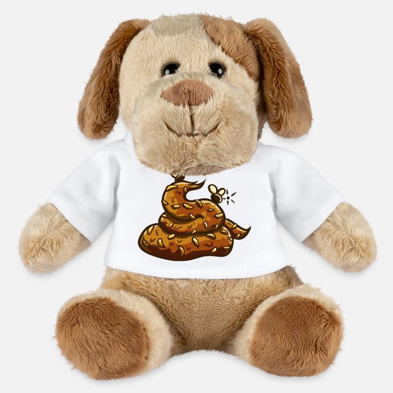 Tas de caca Uahaha ! - Chien en peluche Helge MiniFeet® - blanc