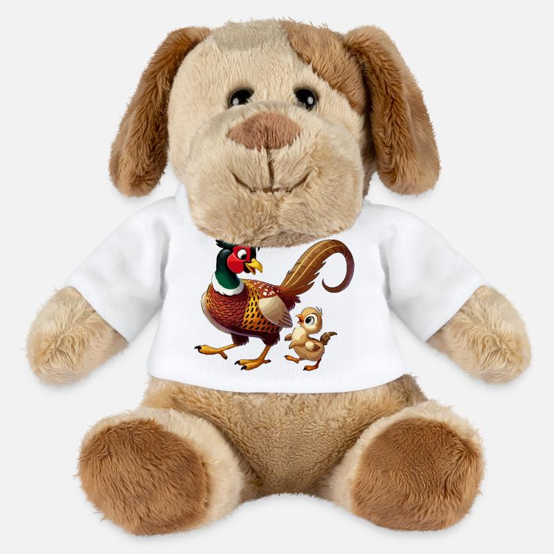 Fasanenmännchen mit Kind - MiniFeet® Hund Helge - Weiß