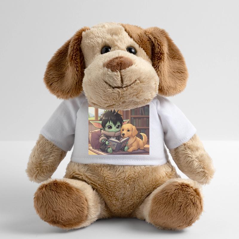 Kleiner Goblin mit Hund und Comic-Book MiniFeet® Hund Helge