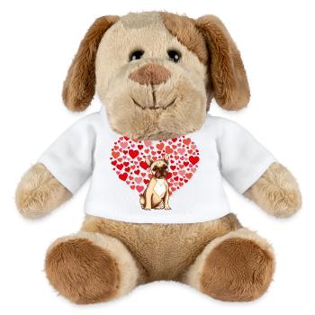 chien avec fond de coeur - Chien en peluche Helge MiniFeet® - blanc - Devant