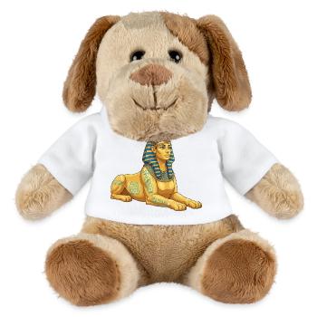 Goldene Sphinx mit Hieroglyphen - MiniFeet® Hund Helge - Weiß - Vorne