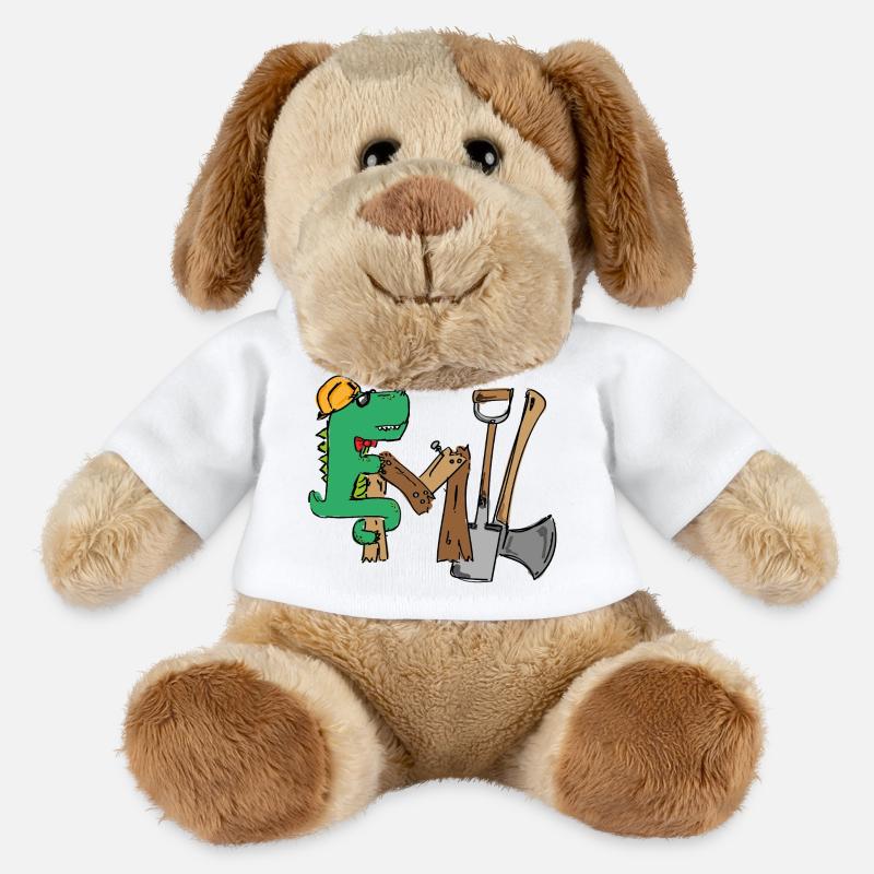 Emil Baustellenkroki mit Werkzeugen - MiniFeet® Hund Helge - Weiß