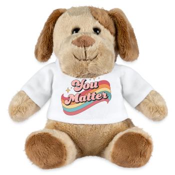 Du Zählst Retro Regenbogen - MiniFeet® Hund Helge - Weiß - Vorne