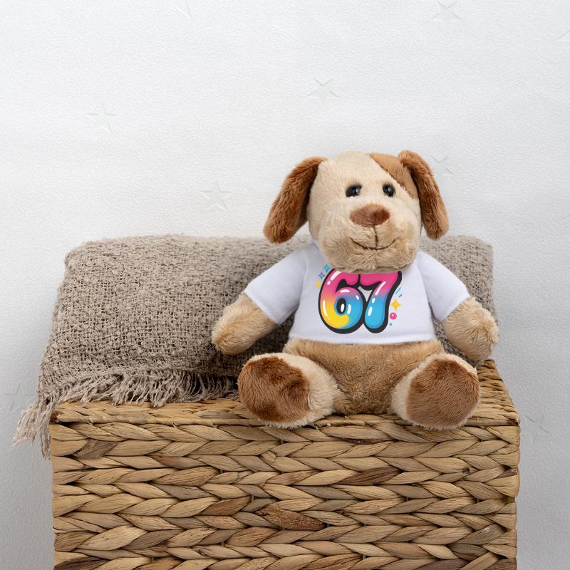 67 bunt sechs sieben bunte Luftballons MiniFeet® Hund Helge
