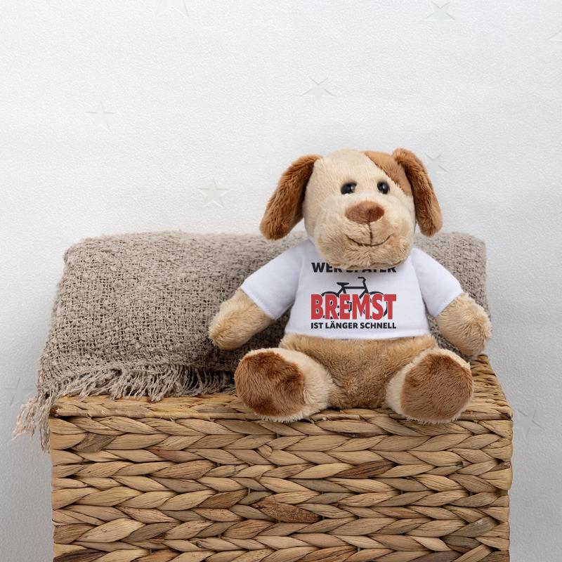 Si tu freines plus tard, tu es plus rapide et plus longtemps - vélo Chien en peluche Helge MiniFeet®