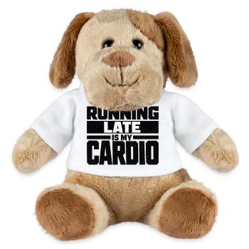 Running Late Is My Cardio Saying Quote - MiniFeet® Dog Helge - white - Front