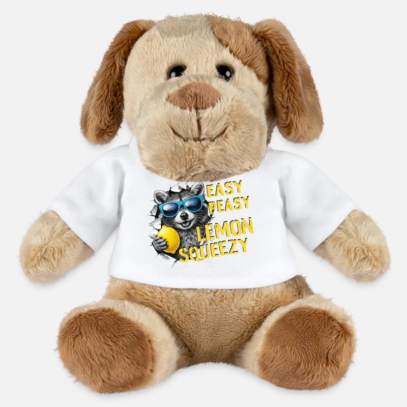 Easy Peasy Lemon Squeezy – Sommer Waschbär - MiniFeet® Hund Helge - Weiß