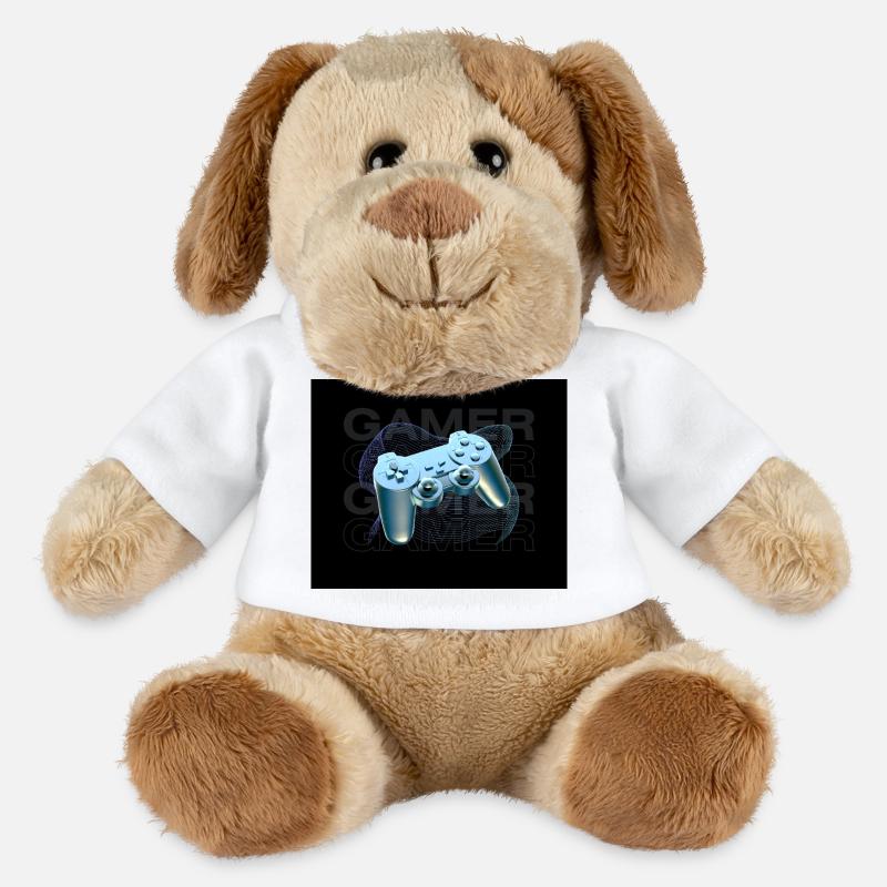 Neonblauer Controller 3D - MiniFeet® Hund Helge - Weiß