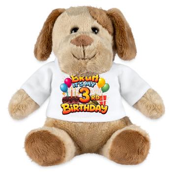 3rd birthday shirt 3rd birthday gift boy girl 3rd - MiniFeet® Dog Helge - white - Front