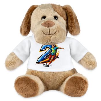 Conception d’action du joueur de maillot numéro 2 - Chien en peluche Helge MiniFeet® - blanc - Devant