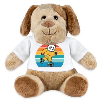 Retro-Panda auf Rollschuhen - MiniFeet® Hund Helge - Weiß - Vorne