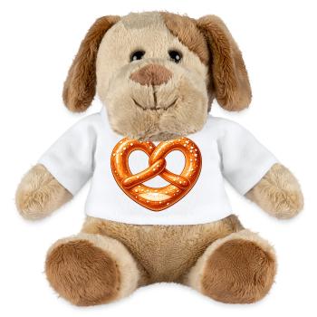 Conception de boulanger en forme de cœur de bretzel - Chien en peluche Helge MiniFeet® - blanc - Devant