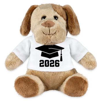 Blason du Doctorat Diplôme 2026 - Chien en peluche Helge MiniFeet® - blanc - Devant