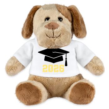 Absolvent 2026 Bachelor Hut - MiniFeet® Hund Helge - Weiß - Vorne