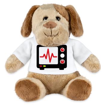 EKG Monitor Herzschlag Medizin - MiniFeet® Hund Helge - Weiß - Vorne