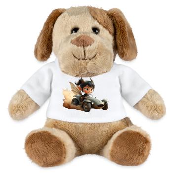 Gobelin d’aventure dans un wagon de sable - Chien en peluche Helge MiniFeet® - blanc - Devant