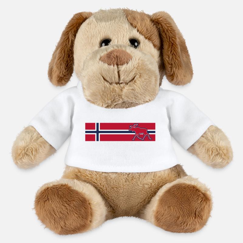 Norwegen - Elch - Autoaufkleber - MiniFeet® Hund Helge - Weiß