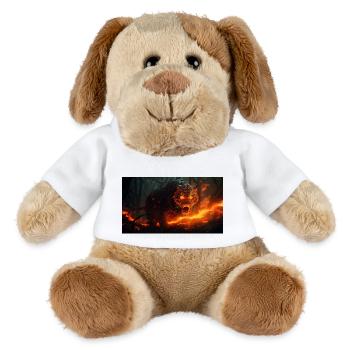 orange tiger with big fangs in the forest - MiniFeet® Dog Helge - white - Front