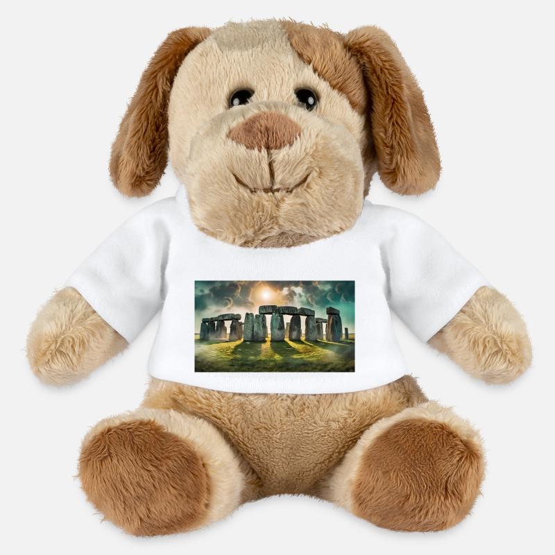 wunderschöne mythische Orte – Stonehenge - MiniFeet® Hund Helge - Weiß