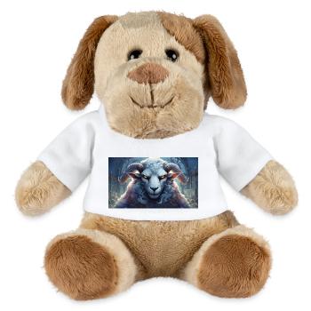 Cute grumpy grouchy animals - sheep - MiniFeet® Dog Helge - white - Front