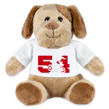 Moto 54 motard - Chien en peluche Helge MiniFeet® - blanc - Devant