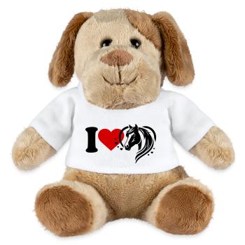 J’adore les chevaux - Chien en peluche Helge MiniFeet® - blanc - Devant