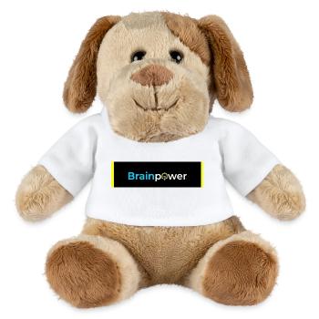 Brainpower Light Bulb Typography - MiniFeet® Dog Helge - white - Front