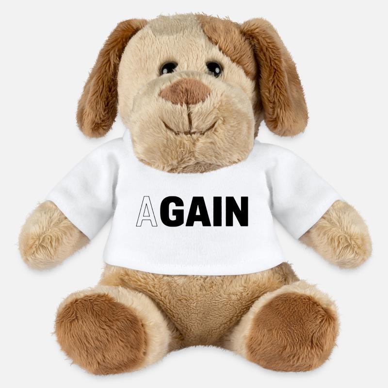 Hidden Gain — AGAIN Typography Motivational - MiniFeet® Dog Helge - white