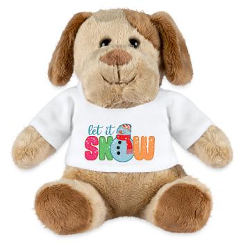 Lass es schneien lustiger Schneemann Winter Weihnachtsgeschenk - MiniFeet® Hund Helge - Weiß - Vorne