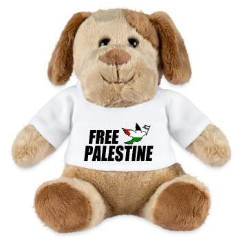 Free palestine - Chien en peluche Helge MiniFeet® - blanc - Devant