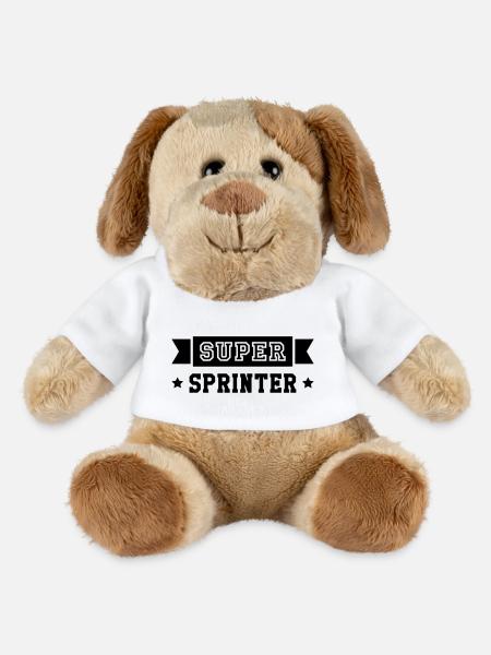 Leichtathletik / Sprint / Sprinter / Sprinterin - MiniFeet® Hund Helge - Weiß