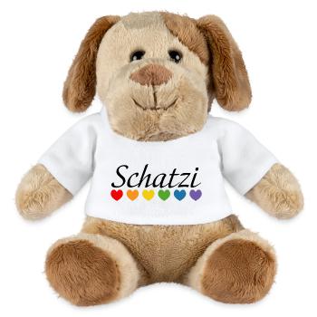 Regenbogenherz Schatzi LGBT lgbtqi queer - MiniFeet® Hund Helge - Weiß - Vorne