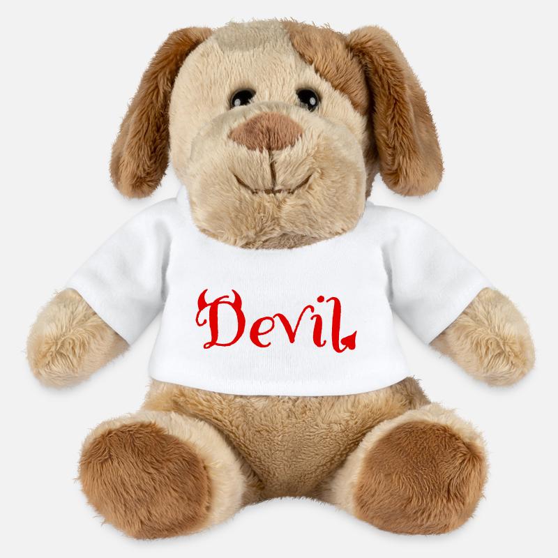 Diable - Chien en peluche Helge MiniFeet® - blanc