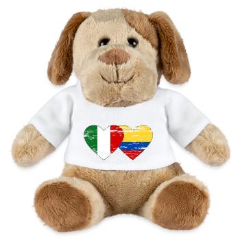 Italy Colombia Flag Heart - MiniFeet® Dog Helge - white - Front