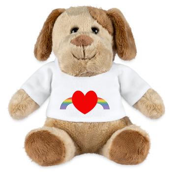 Cœur de fierté arc-en-ciel - Chien en peluche Helge MiniFeet® - blanc - Devant