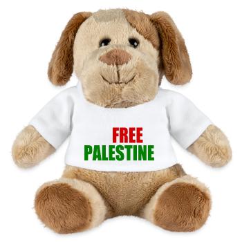 Free palestine - Chien en peluche Helge MiniFeet® - blanc - Devant