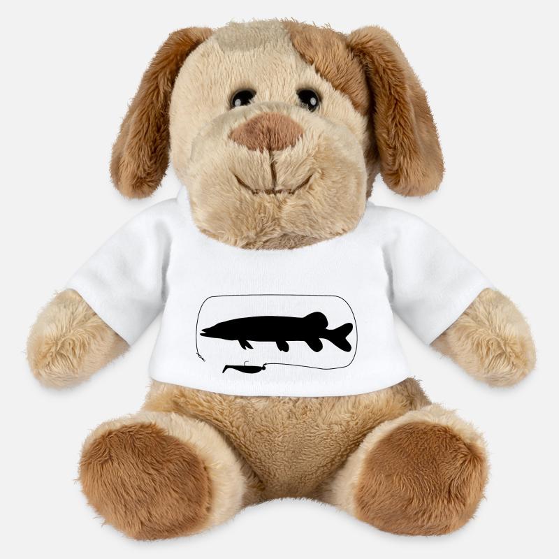Hecht mit Gummifisch - MiniFeet® Hund Helge - Weiß