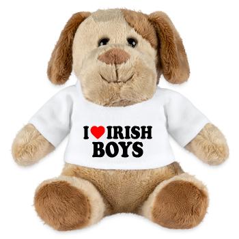 I love irish boys - Chien en peluche Helge MiniFeet® - blanc - Devant