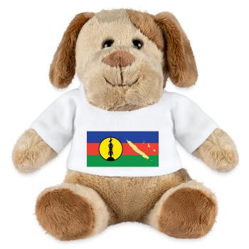 cadeau design kanak drapeau Nouvelle Calédonie - Chien en peluche Helge MiniFeet® - blanc - Devant