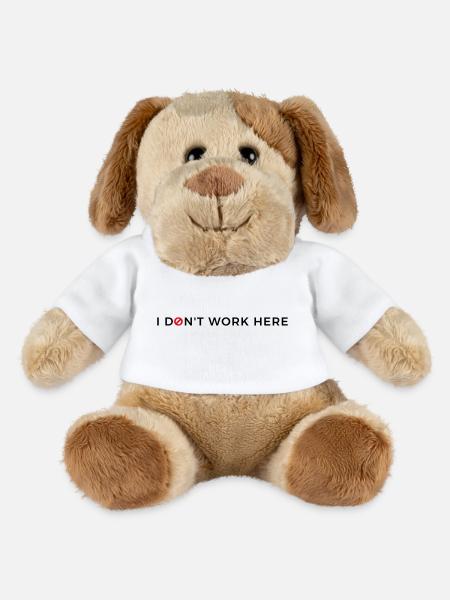 Je ne travaille pas ici. - Chien en peluche Helge MiniFeet® - blanc