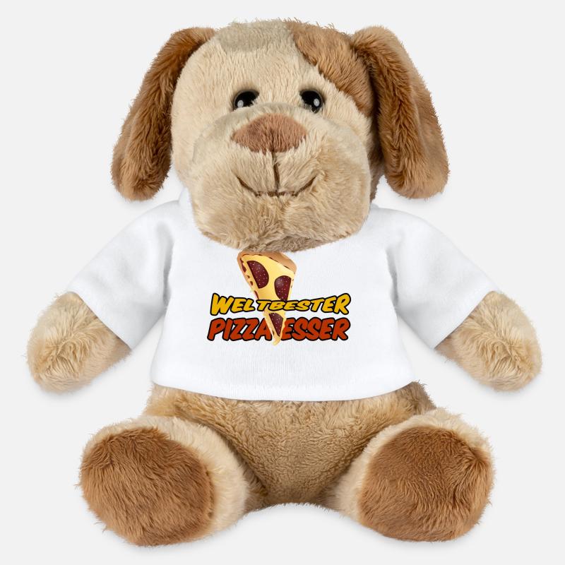 Weltbester Pizza-Esser Pizza, Italien, Geschenk - MiniFeet® Hund Helge - Weiß