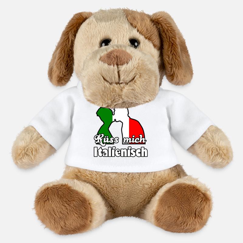 Küss mich Italienisch Geschenk - MiniFeet® Hund Helge - Weiß