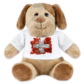 Drapeau de la Suisse Vintage - Chien en peluche Helge MiniFeet® - blanc - Devant