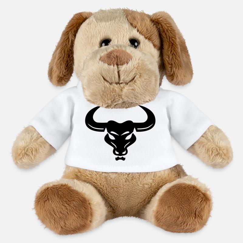 taureau - Chien en peluche Helge MiniFeet® - blanc