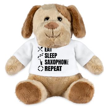 Routine quotidienne du joueur de saxophone - Chien en peluche Helge MiniFeet® - blanc - Devant