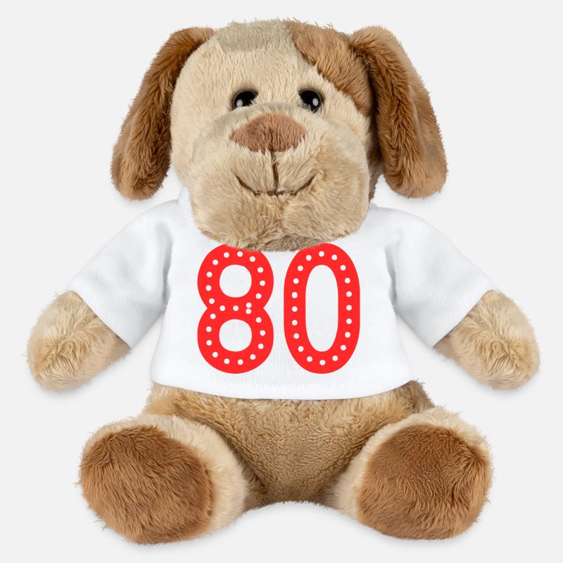 80. 80 ANS. 80e ANNIVERSAIRE. ANNIVERSAIRE 80 ANS. - MiniFeet®-hunden Helge - hvid
